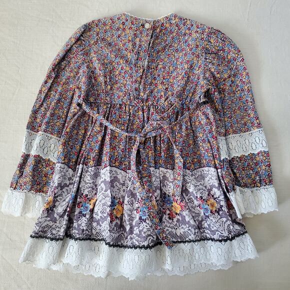 Vintage Brown Floral Dress 4t - Picture 2 of 7